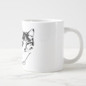 Waarschuwing Tabby Cat Ink Portrait Mok (Rechts)