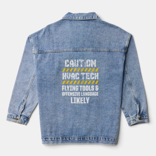 Waarschuwing Tech Tech Flying Tools Language Waars Denim Jacket (Achterkant)