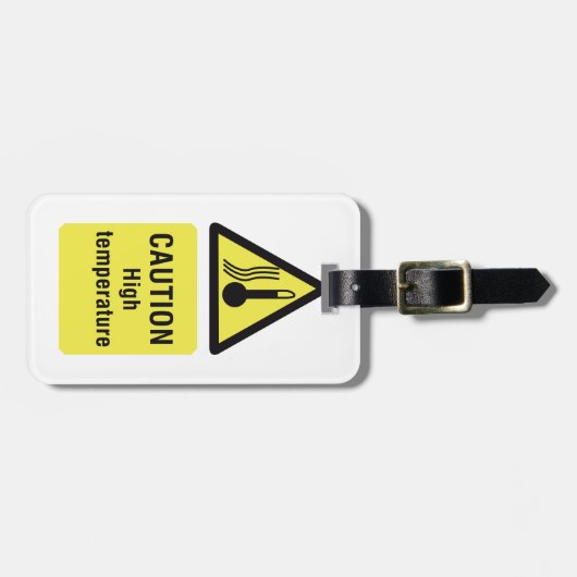 Waarschuwing Teken op hoge temperatuur Bagagelabel (Voorkant horizontaal)