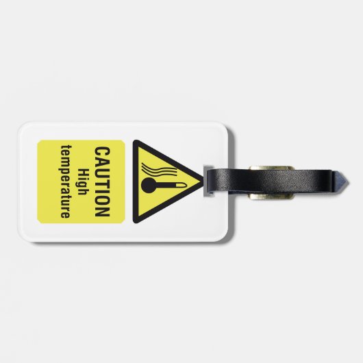 Waarschuwing Teken op hoge temperatuur Bagagelabel (Achterkant horizontaal)