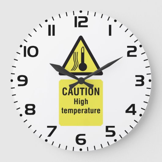 Waarschuwing Teken op hoge temperatuur Grote Klok (Voorkant)