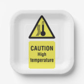 Waarschuwing Teken op hoge temperatuur Papieren Bordje (Voorkant)