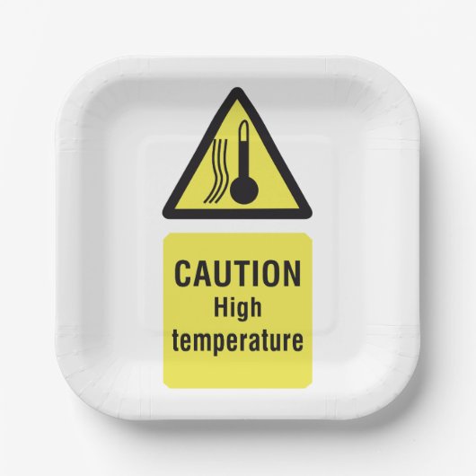 Waarschuwing Teken op hoge temperatuur Papieren Bordje (Voorkant)