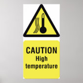 Waarschuwing Teken op hoge temperatuur Poster (Voorkant)