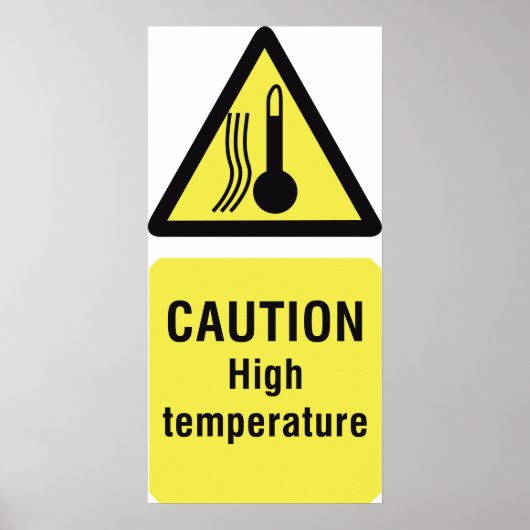 Waarschuwing Teken op hoge temperatuur Poster (Voorkant)