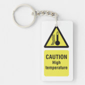 Waarschuwing Teken op hoge temperatuur Sleutelhanger (Voorkant)