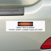 Waarschuwing Tekst en station Bumpersticker donere (Op auto)