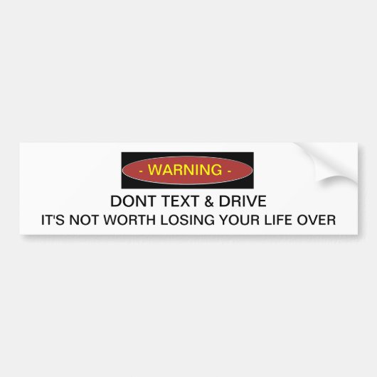 Waarschuwing Tekst en station Bumpersticker donere (Voorkant)