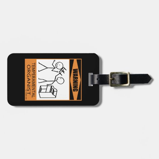 Waarschuwing! Temperamentaal organisme Bagagelabel (Voorkant horizontaal)