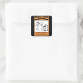 Waarschuwing! Temperamentaal organisme Vierkante Sticker (Tas)