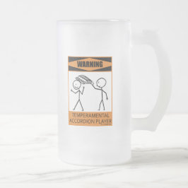 Waarschuwing Temperamental Accordion Player Matglas Bierpul