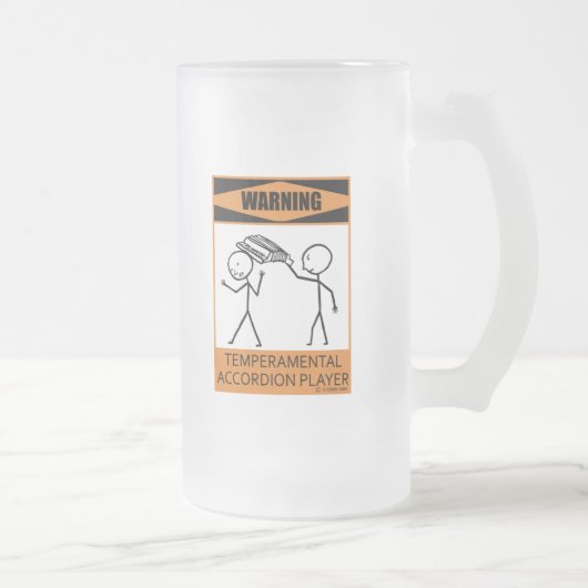 Waarschuwing Temperamental Accordion Player Matglas Bierpul (Rechts)
