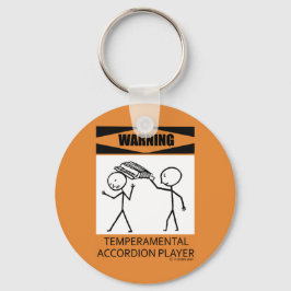 Waarschuwing Temperamental Accordion Player Sleutelhanger