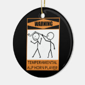 Waarschuwing! Temperamental Alphorn Player Keramisch Ornament (Links)