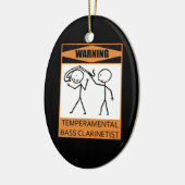 Waarschuwing! Temperamental Bass Clarinetist Keramisch Ornament (Links)