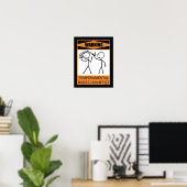 Waarschuwing Temperamental Bass Clarinetist Poster (Thuiskantoor)