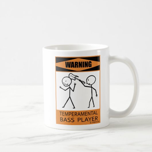 Waarschuwing Temperamental Bass Player Coffee Mok (Rechts)