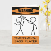 Waarschuwing: Temperamental Bass Player Kaart (Gele Bloem)