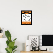 Waarschuwing: Temperamental Bass Player Poster (Thuiskantoor)