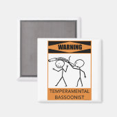 Waarschuwing Temperamental Bassonist Magneet (Voorkant / Achterkant)