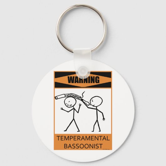 Waarschuwing Temperamental Bassonist Sleutelhanger (Voorkant)