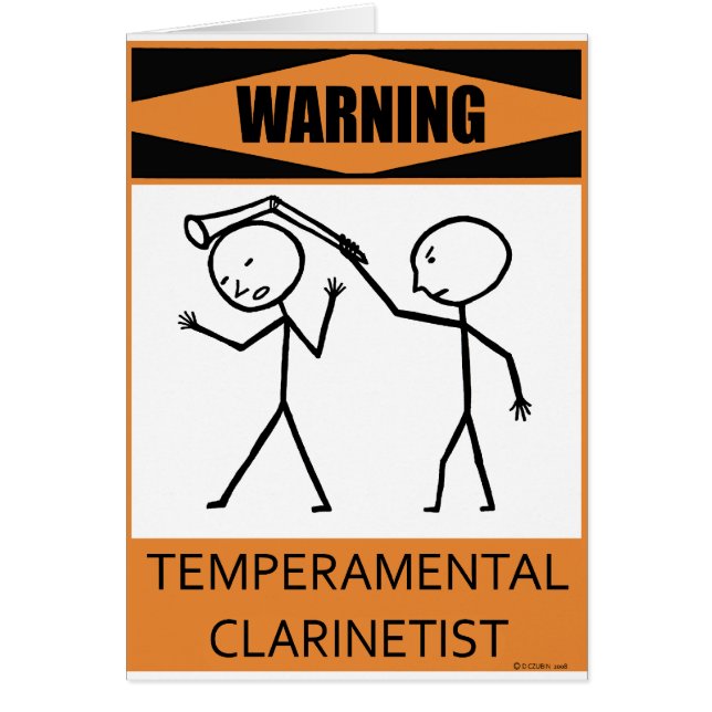 Waarschuwing Temperamental Clarinetist (Voorkant)