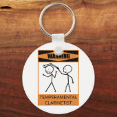 Waarschuwing Temperamental Clarinetist Sleutelhanger (Voorkant)