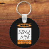 Waarschuwing Temperamental Drummer Sleutelhanger (Voorkant)