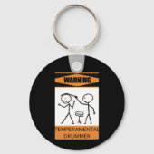 Waarschuwing Temperamental Drummer Sleutelhanger (Achterkant)