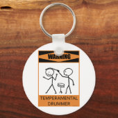 Waarschuwing Temperamental Drummer Sleutelhanger (Voorkant)