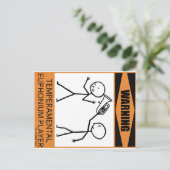 Waarschuwing Temperamental Euphonium Player Briefkaart (Staand voorkant)
