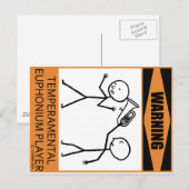 Waarschuwing Temperamental Euphonium Player Briefkaart (Voorkant / Achterkant)