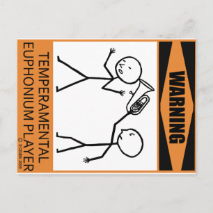 Waarschuwing Temperamental Euphonium Player Briefkaart