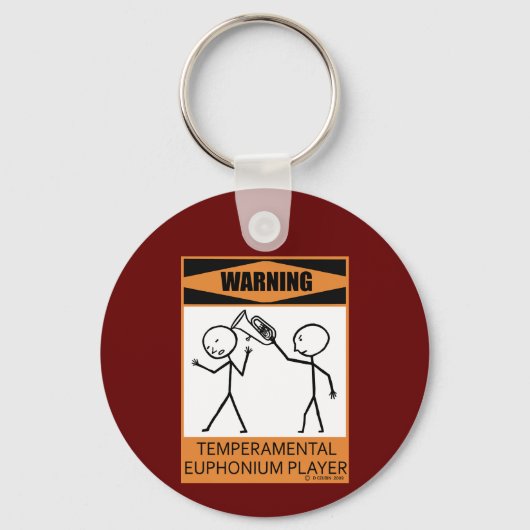 Waarschuwing Temperamental Euphonium Player Sleutelhanger (Voorkant)