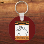 Waarschuwing Temperamental Euphonium Player Sleutelhanger (Achterkant)