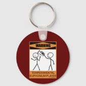 Waarschuwing Temperamental Euphonium Player Sleutelhanger (Achterkant)
