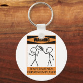 Waarschuwing Temperamental Euphonium Player Sleutelhanger (Voorkant)