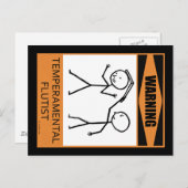 Waarschuwing! Temperamental Flutist Briefkaart (Voorkant / Achterkant)