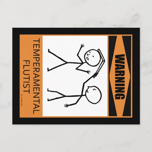 Waarschuwing! Temperamental Flutist Briefkaart (Voorkant)