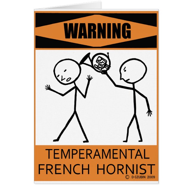 Waarschuwing Temperamental French Hornist (Voorkant)