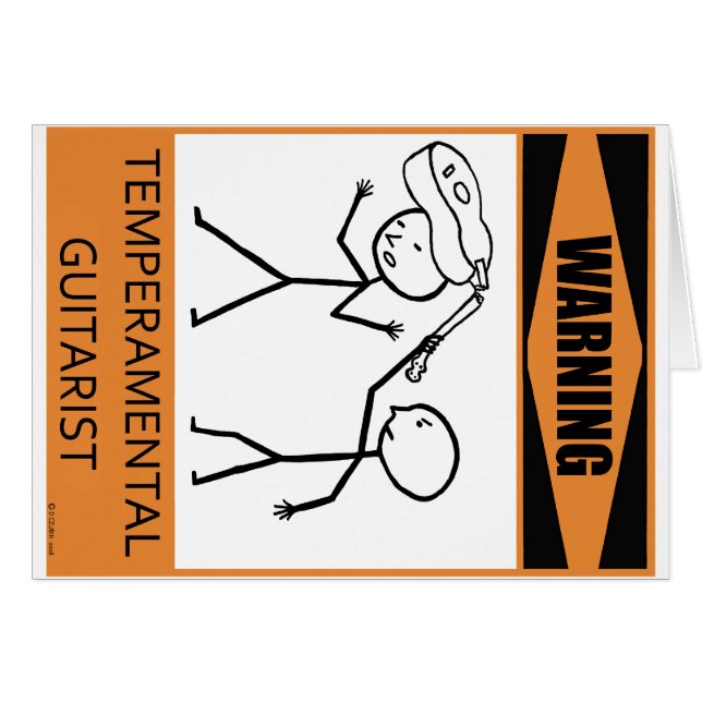 Waarschuwing Temperamental gitarist (Voorkant Horizontaal)