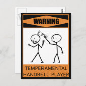 Waarschuwing Temperamental Handbell Player Briefkaart (Voorkant / Achterkant)