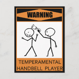 Waarschuwing Temperamental Handbell Player Briefkaart