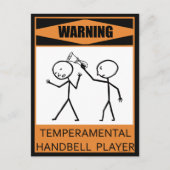 Waarschuwing Temperamental Handbell Player Briefkaart (Voorkant)