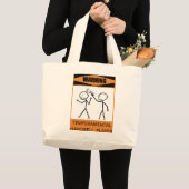 Waarschuwing Temperamental Handbell Player Grote Tote Bag (Voorkant (product))