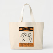 Waarschuwing Temperamental Handbell Player Grote Tote Bag (Voorkant)