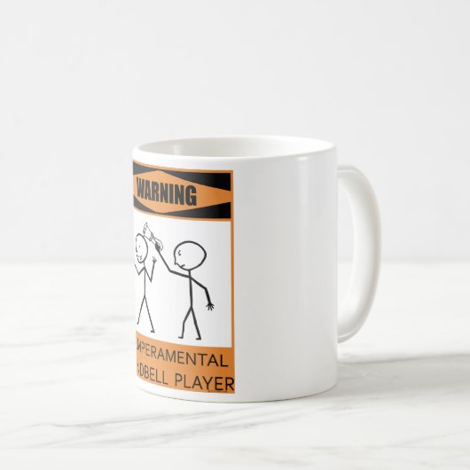 Waarschuwing Temperamental Handbell Player Koffiemok (Voorkant rechts)