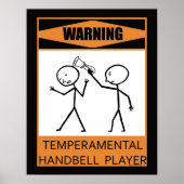 Waarschuwing Temperamental Handbell Player Poster (Voorkant)