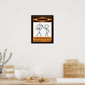 Waarschuwing Temperamental Handbell Player Poster (Keuken)