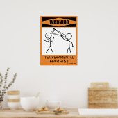 Waarschuwing Temperamental Harpist Poster (Keuken)